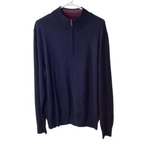 Brooks Brothers Men's Navy Washable Merino Wool Half-Zip Sweater